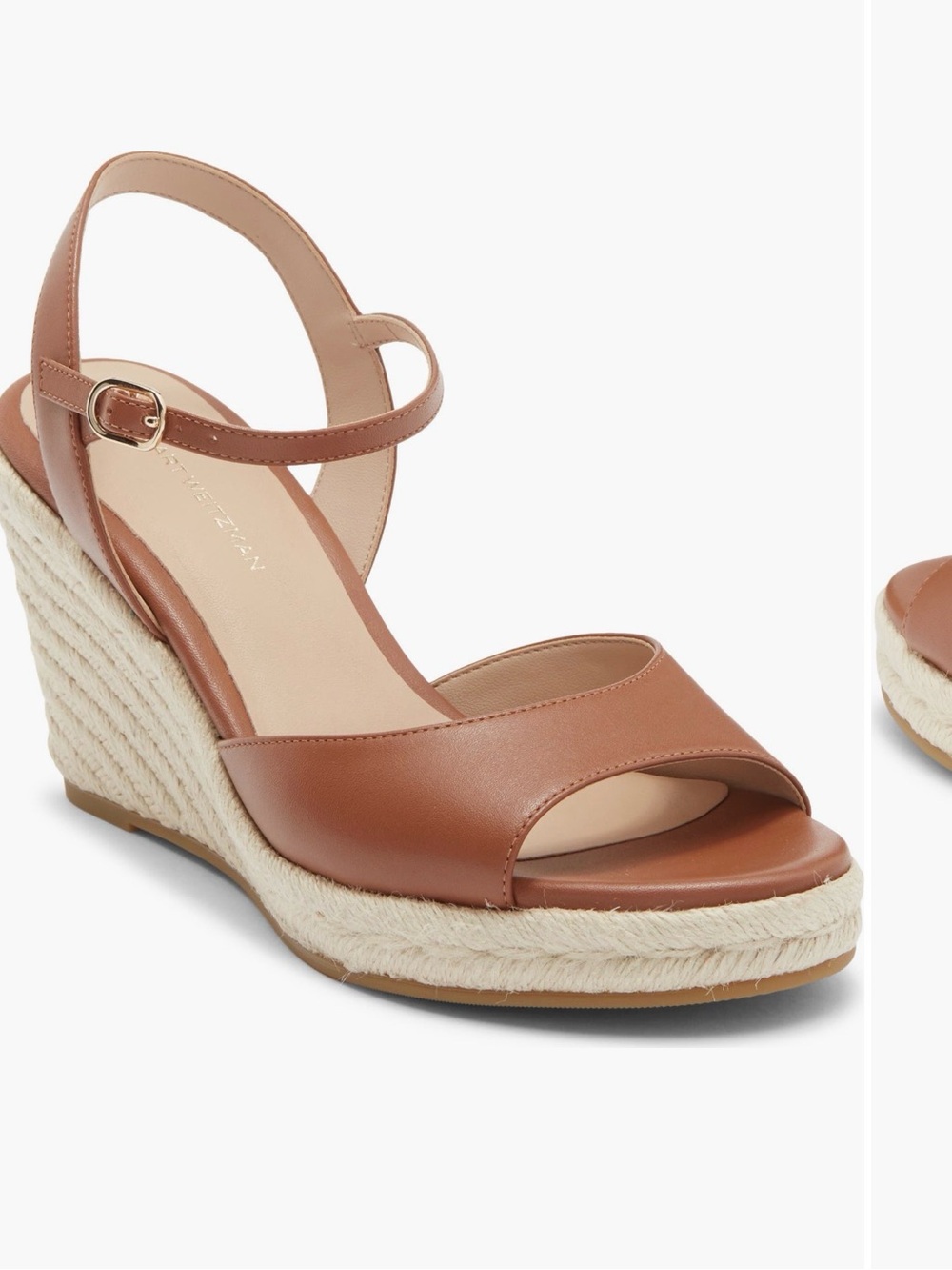 Stuart weitzman Womens Tan Espadrille Wedge Sandals size 9